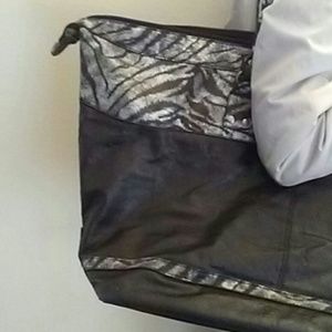 Black and Grey Leopard overnight bag